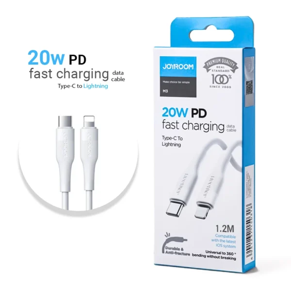 JOYROOM S-1224M3 TYPE-C TO LIGHTNING FAST CHARGING CABLE 1.2M WHITE