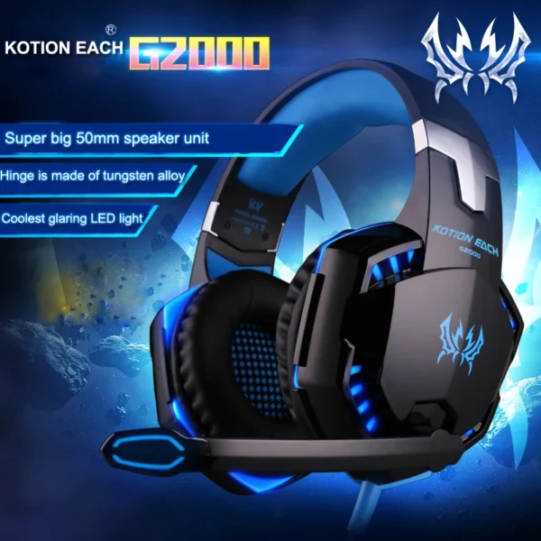 KOTION EACH-G2000 STEREO GAMING HEADSET DEEP BASS COMPUTER GAMING WIRED HEADPHON
