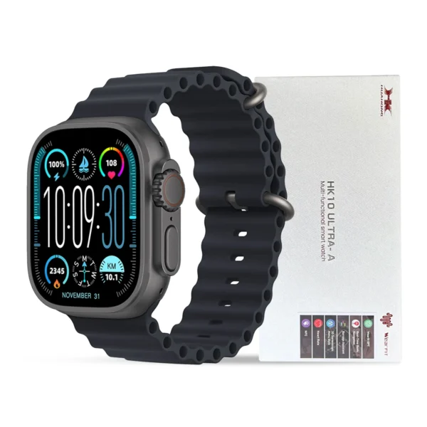 HK10 ULTRA-A SMARTWATCH 2.02 INCHES LARGE SCREEN WITH WEARFIT PRO APP 2 STRAPS BLACK