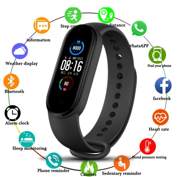 New M5 Band Sport Wristband Blood Pressure Monitor Heart Rate For Android And Io