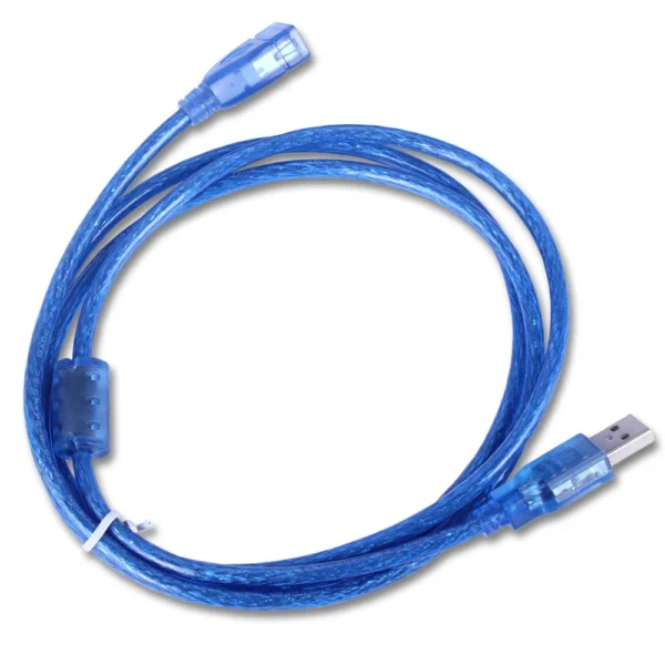 USB EXTENSION MALE TO FEMALE 2.0 CRYSTAL BLUE (IMPORTED CABLE) 1.5M