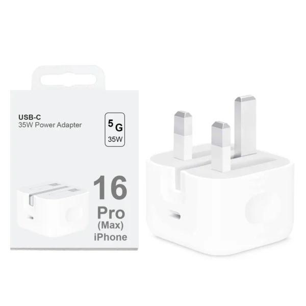 IPHONE 16 PRO MAX 35W UK PIN USB-C POWER ADAPTER