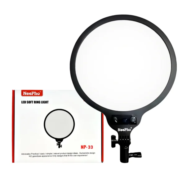 NEEPHO 33CM LED SOFT RING LIGHT WITH 360 ROTATING PAN TILT