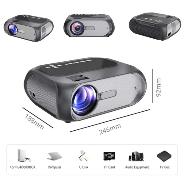 T7 Wifi Hd 1080P Multimedia Projector With Higher Resolution Plus Brightness Sil