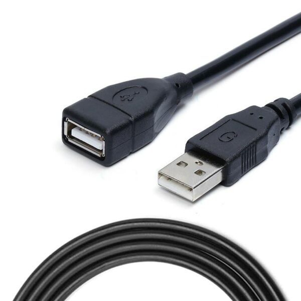 USB EXTENSION MALE TO FEMALE 2.0 CRYSTAL BLACK (IMPORTED CABLE) 1.5M