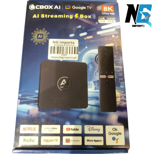 Cbox AI Android TV Box 2GB RAM | 8GB ROM | Voice Remote Turn Any LED Into a Smart Android TV