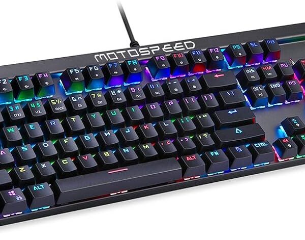 Motospeed ck103 Red Key Switches Red Mechanical Switches Backlit Professional Wired Gaming Keyboard