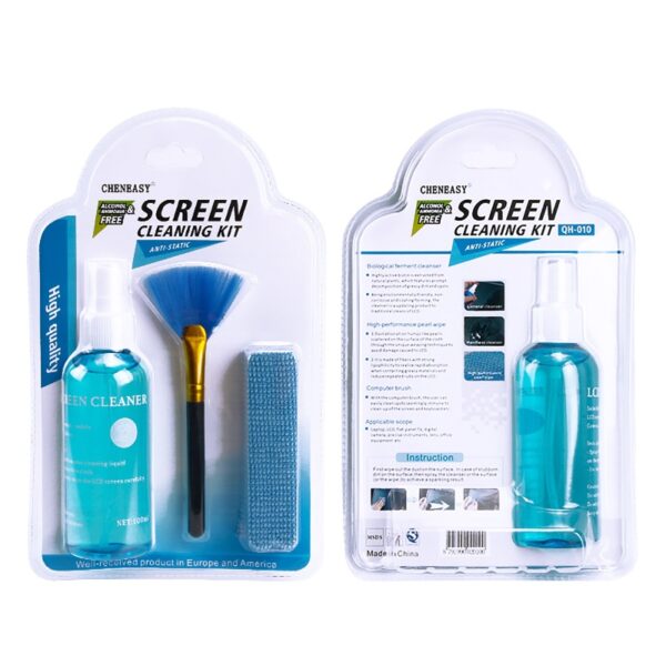 Cheneasy 3 in 1 Super Screen Cleaning Kit for lcd , camera lens , mobile screen, laptop with Cloth Brush cleaning liquid