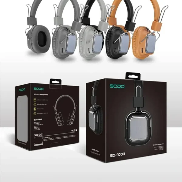 SODO SD-1003 Bluetooth Wireless Headphone Dual Mode Wired Wireless Headset with AUX TF Card Built in Microphone Walk and Talk Headphones Up to 6 Hours
