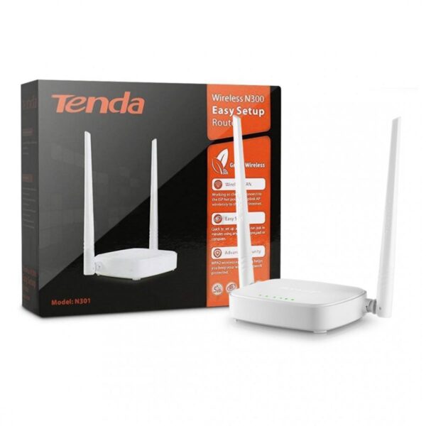 Tenda N301 N300 Wireless Wi-Fi Router Easy Setup Up to 300Mbps - Double Antena Wifi Router