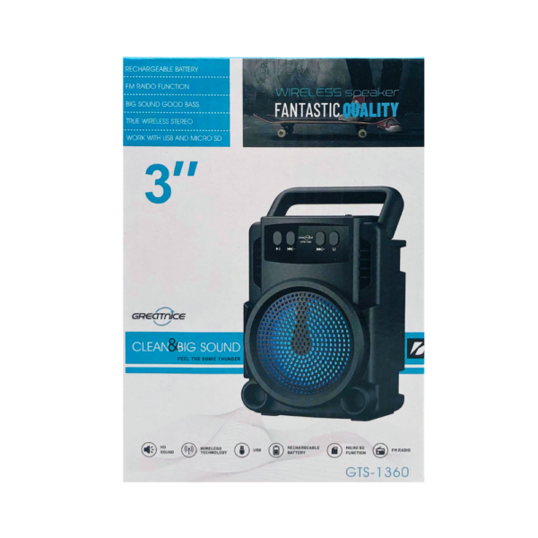 WIRELESS BLUETOOTH SPEAKER 3'' INCH | GTS-1360 | GTS 1360