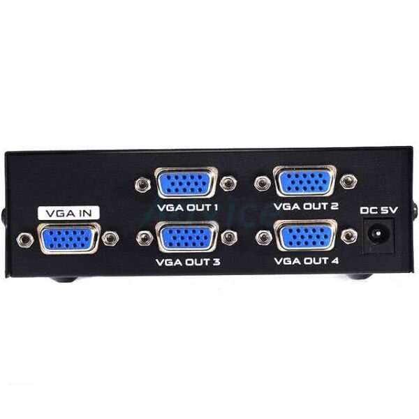 4-Port VGA Splitter 1 PC to 4 Monitors Display Adapter with High-Resolution Support