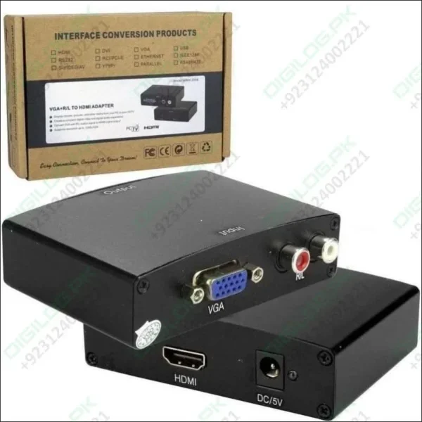 Interface Conversion Converter VGA+R/L to HDMI Adapter HWH-2058 | Volts PP Audio Output - DDC