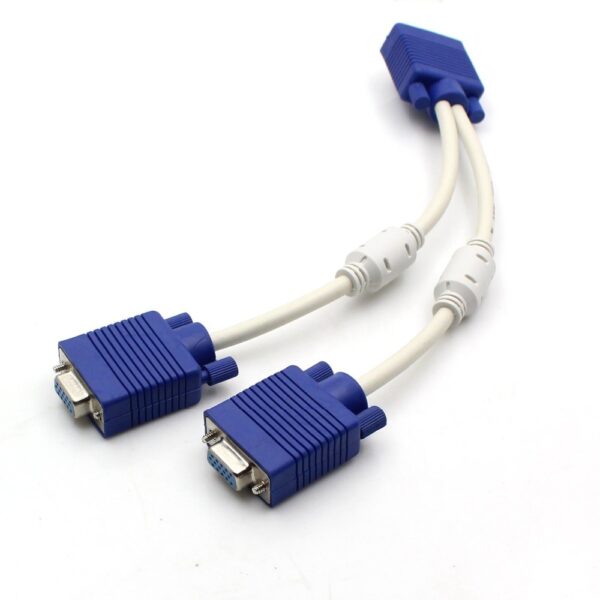 VGA Splitter Cable 1 Computer to Dual 2 Monitor Adapter Y Splitter VGA Cable Male to Female