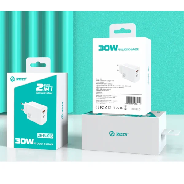 ZeQi ZE-EU013 / 2 in 1 charger / 30W PD Quick Charger / EU Standard Teevo