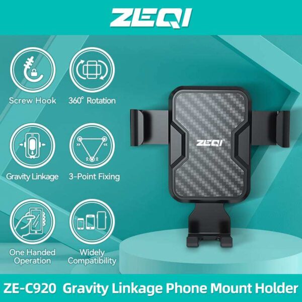 ZEQI ZEC920 / ZEC902 / ZEC901 / JY03 Mini Gravity Linkage Telescopic Air Vent Car Phone Mount Holder