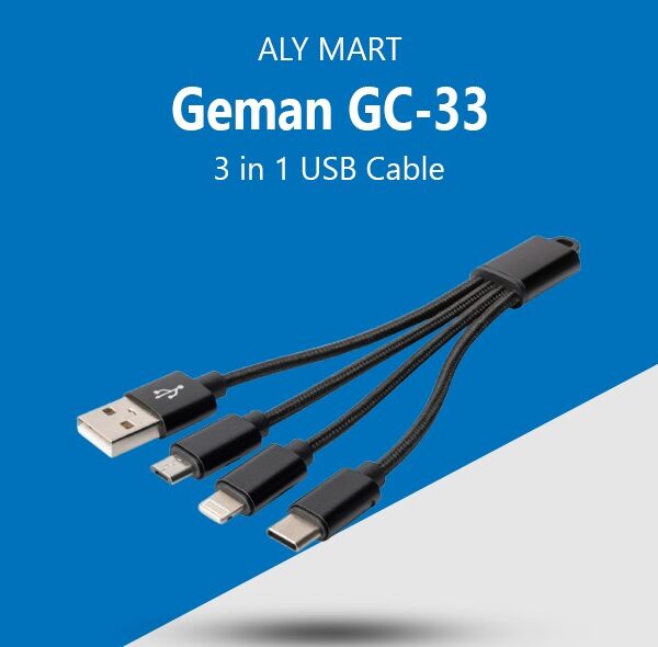 Geman GC-33 3 in 1 USB Super Fast Cable 6A Output 1200MM