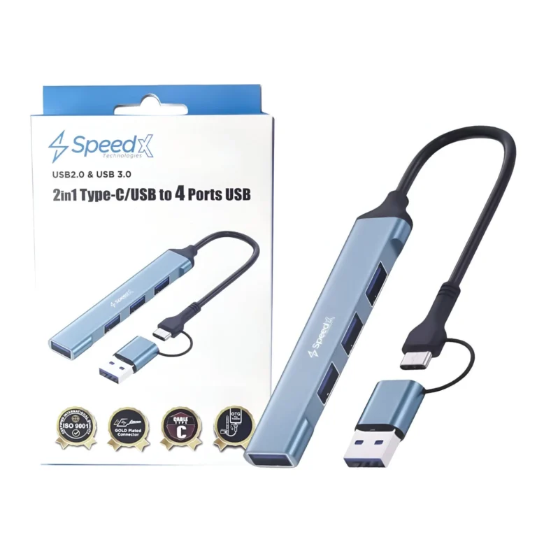 USB Hub 4 Port Type-C USB Adapter, 4 Port USB 3.0 Hub Splitter, Multi USB Hub with LED Indicator, Type-C USB-A Combo Hub, High Speed USB Hub 5Gbps,