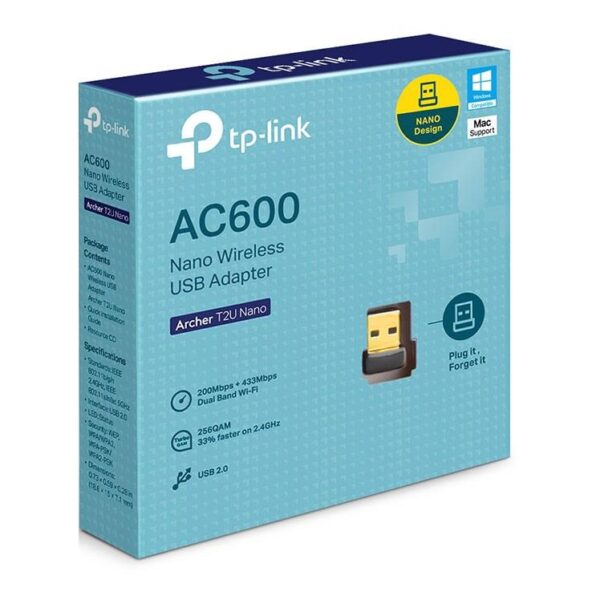 TP-Link Archer T2U Nano AC600 WiFi Adapter, TP-Link Nano USB Wireless Adapter