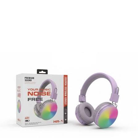 HR-1 Stereo Wireless Headset in a multi-color variant.