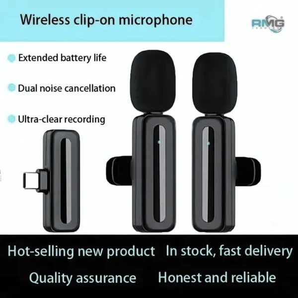 M11 Wireless Microphone – Portable Mic with Receiver for Mobile, Camera, and PC