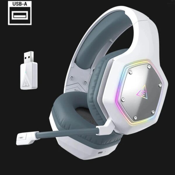 EKSA E1000 WT 2.4GHz RGB Mic Wireless Gaming Headset with ENC Noise Cancellation & Type-C